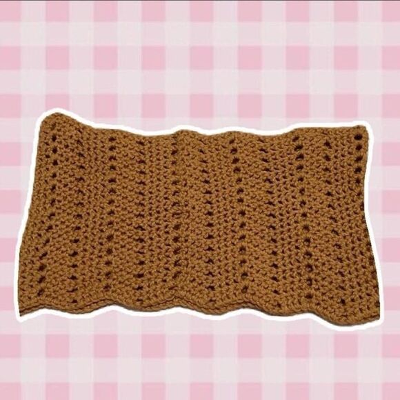 Handmade Brown Sheer Crochet Boho Fairycore Mini Tube Top Bandau - Picture 1 of 9